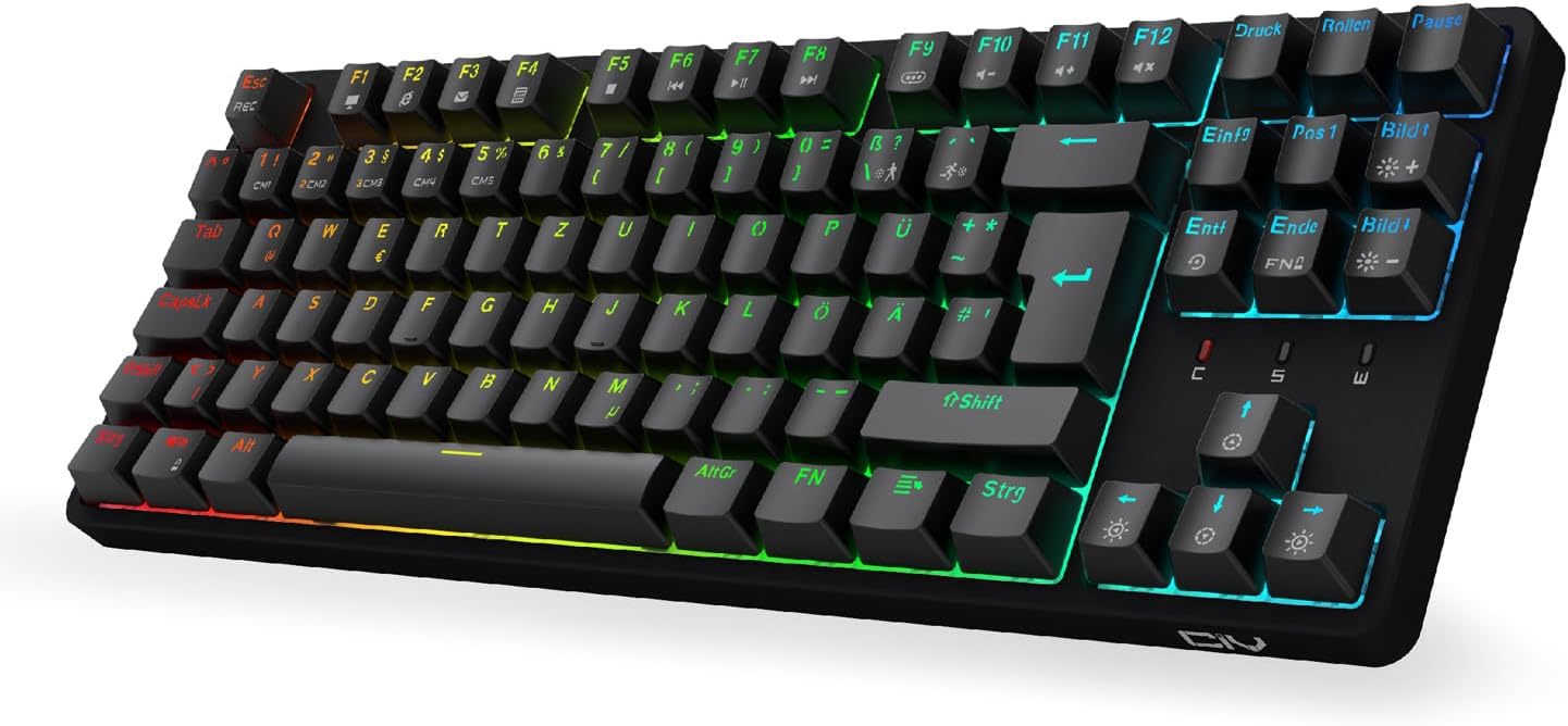 Clavier de jeu mécanique CIY X77, 88 touches QWERTZ RGB