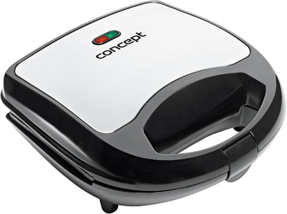 CONCEPT Hausgeräte sv3031 Sandwich-Toaster mit viereckigen Platten, 700 W, edelstahl / schwarz