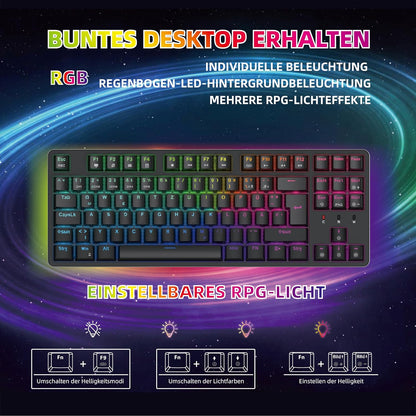 Clavier de jeu mécanique CIY X77, 88 touches QWERTZ RGB