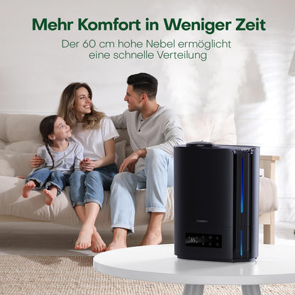 CONOPU Luftbefeuchter, 6L Luftbefeuchter Schlafzimmer für Large Räume, 60h Diffuseur d'arômes pour Schlafzimmer Kinderzimmer Pflanzen, 300 ml/h, Noir