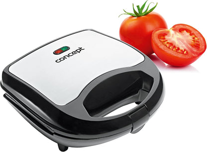 CONCEPT Hausgeräte sv3031 Sandwich-Toaster mit viereckigen Platten, 700 W, edelstahl / schwarz