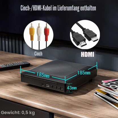CeihoitDVD-/CD-Player für Fernseher mit HDMI und AV-Ausgang, USB-Anschluss, HD 1080p