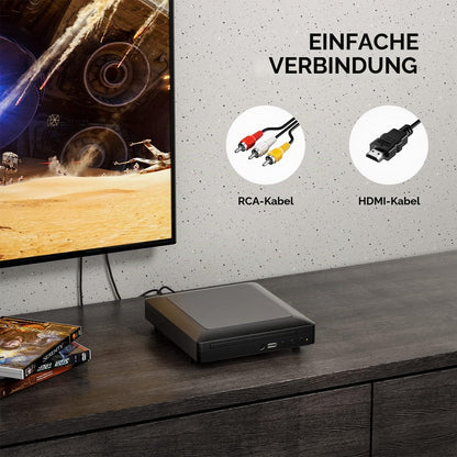 CeihoitDVD-/CD-Player für Fernseher mit HDMI und AV-Ausgang, USB-Anschluss, HD 1080p