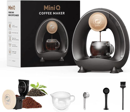 i Cafilas Elektrische Kaffeemaschine Mini Kaffeebrüher für gemahlenen Kaffee,120-240 ml (Schwarz)