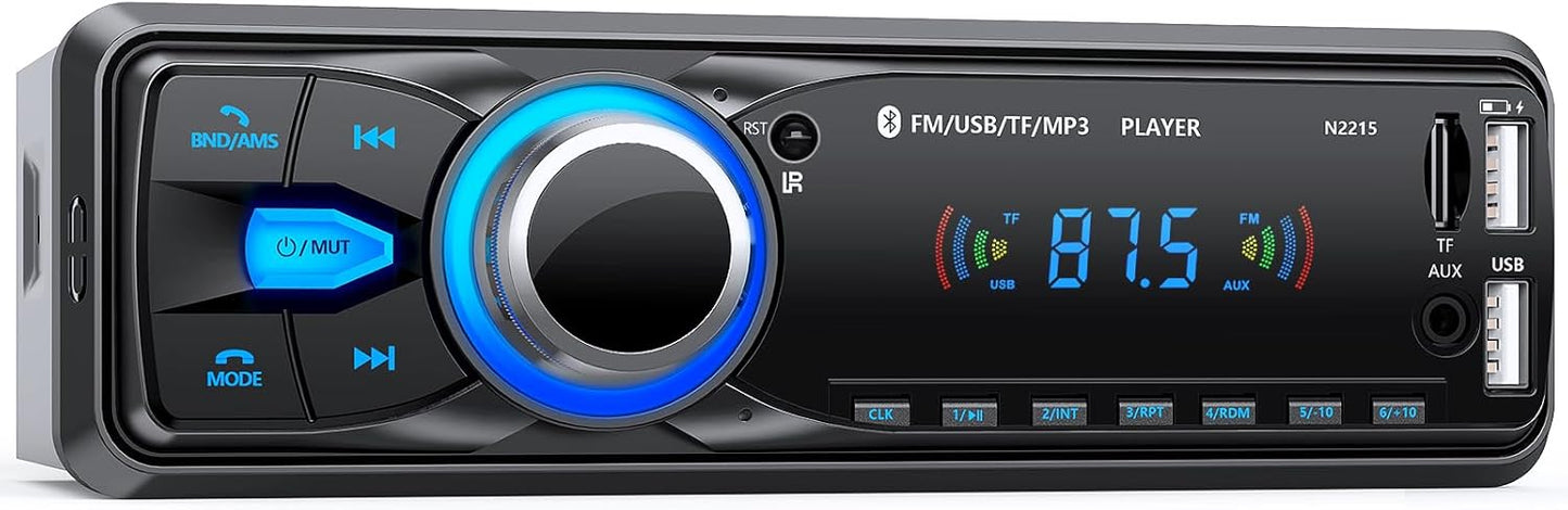 Chismos Bluetooth-Freisprecheinrichtung 5.0 FM-Autoradio 1 DIN für 9-12V-Fahrzeuge
