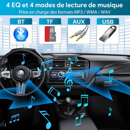 Chismos Bluetooth-Freisprecheinrichtung 5.0 FM-Autoradio 1 DIN für 9-12V-Fahrzeuge