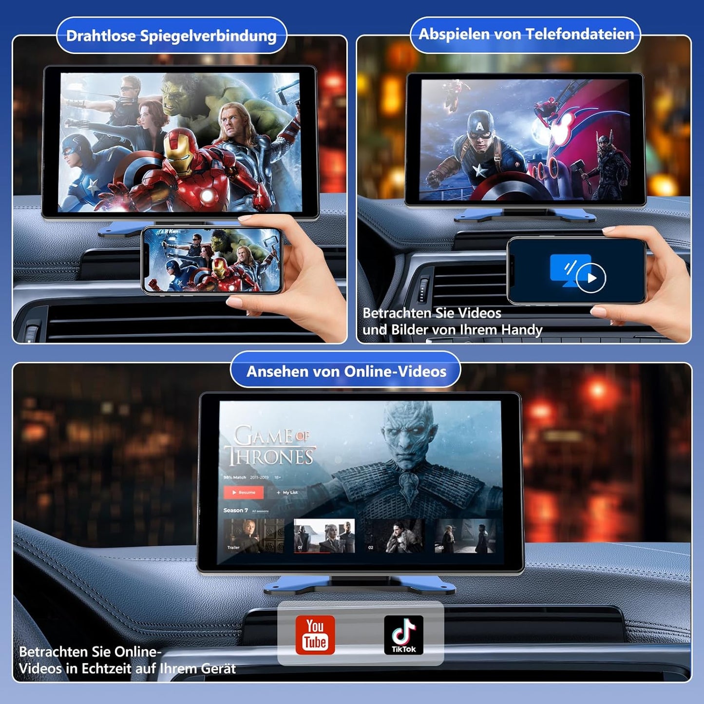 Ciryasr 7" Wireless Carplay Display Autoradio mit Apple CarPlay & Android Auto