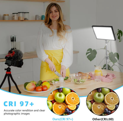 Ci-Fotto LED-Dauerlicht 2-Pack, 15W Video Licht Zweifarbig 2800-6500K CRI 97+ Dimmbares