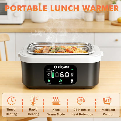 Ciryasr Elektrische Lunchbox mit Akku 20000mAh, 100w Wiederaufladbar Selbstheizende Brotdose