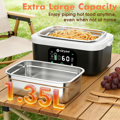 Ciryasr Elektrische Lunchbox mit Akku 20000mAh, 100w Wiederaufladbar Selbstheizende Brotdose