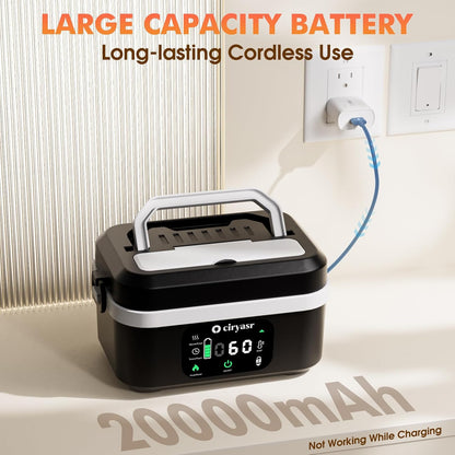 Ciryasr Elektrische Lunchbox mit Akku 20000mAh, 100w Wiederaufladbar Selbstheizende Brotdose