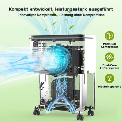 COLAZE Luftentfeuchter 12L/24h 30m² mit Automatischer Abtauung&Wasserfüllstand