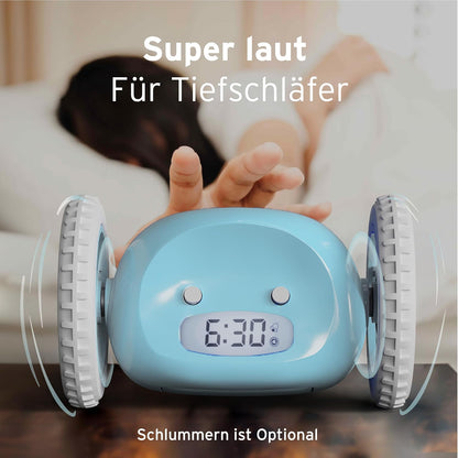 CLOCKY Lauter Wecker Digital Wecker Laut für tiefschläfer schwerhörige schwere Schläfer (Bleu)