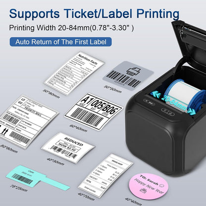 CLABEL Thermo-Barcode-Etikettendrucker für den Schreibtisch, 5,6 - 7,6 cm Thermodirektdruck,