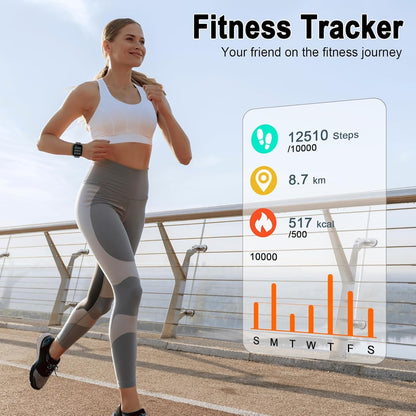 Cillso Smartwatch Herren Damen, 1,95"HD Touch Fitnessuhr mit Telefonfunktion,110+Sportmodi