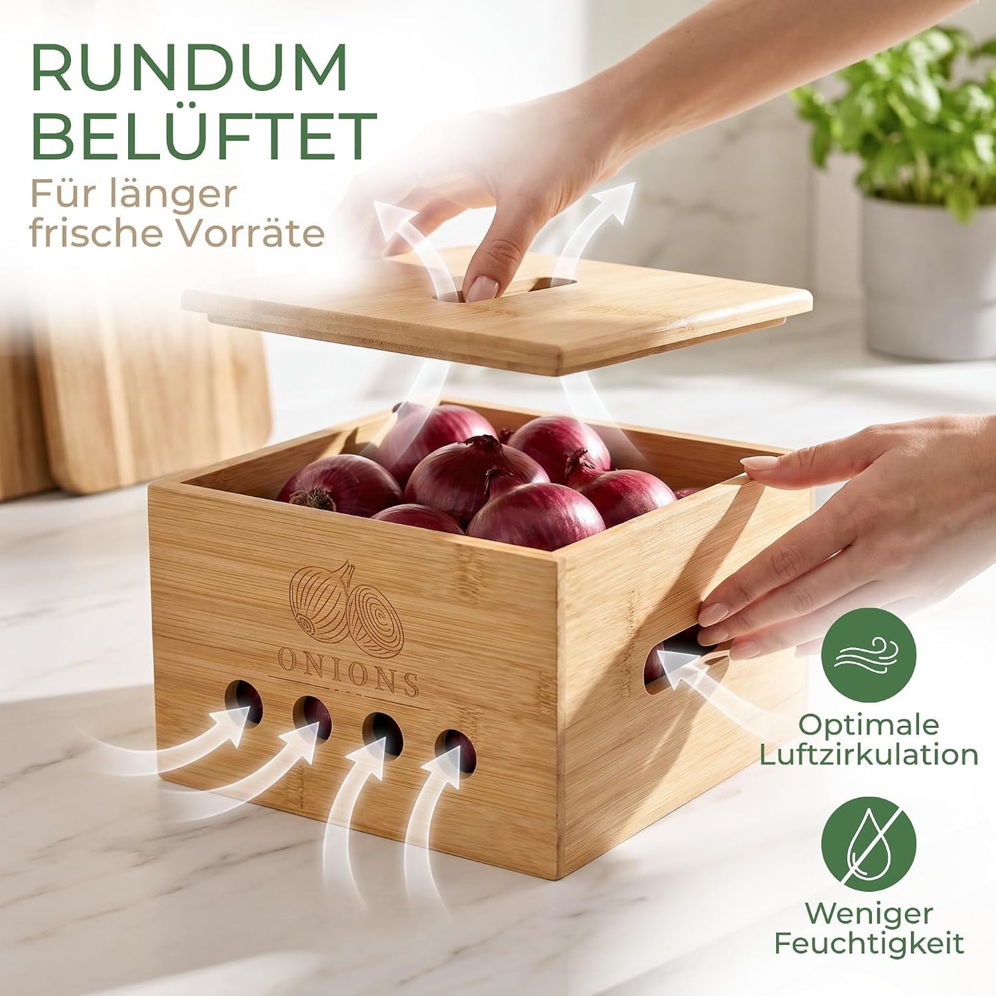 Calidoro Premium Kartoffel Aufbewahrungsbox [3er Set]Längerfrische Kartoffel Aufbewahrung