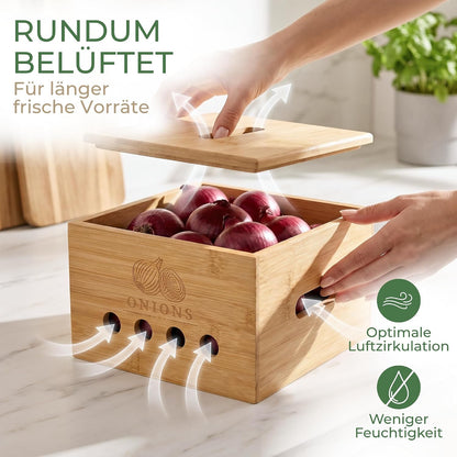 Calidoro Premium Kartoffel Aufbewahrungsbox [3er Set]Längerfrische Kartoffel Aufbewahrung