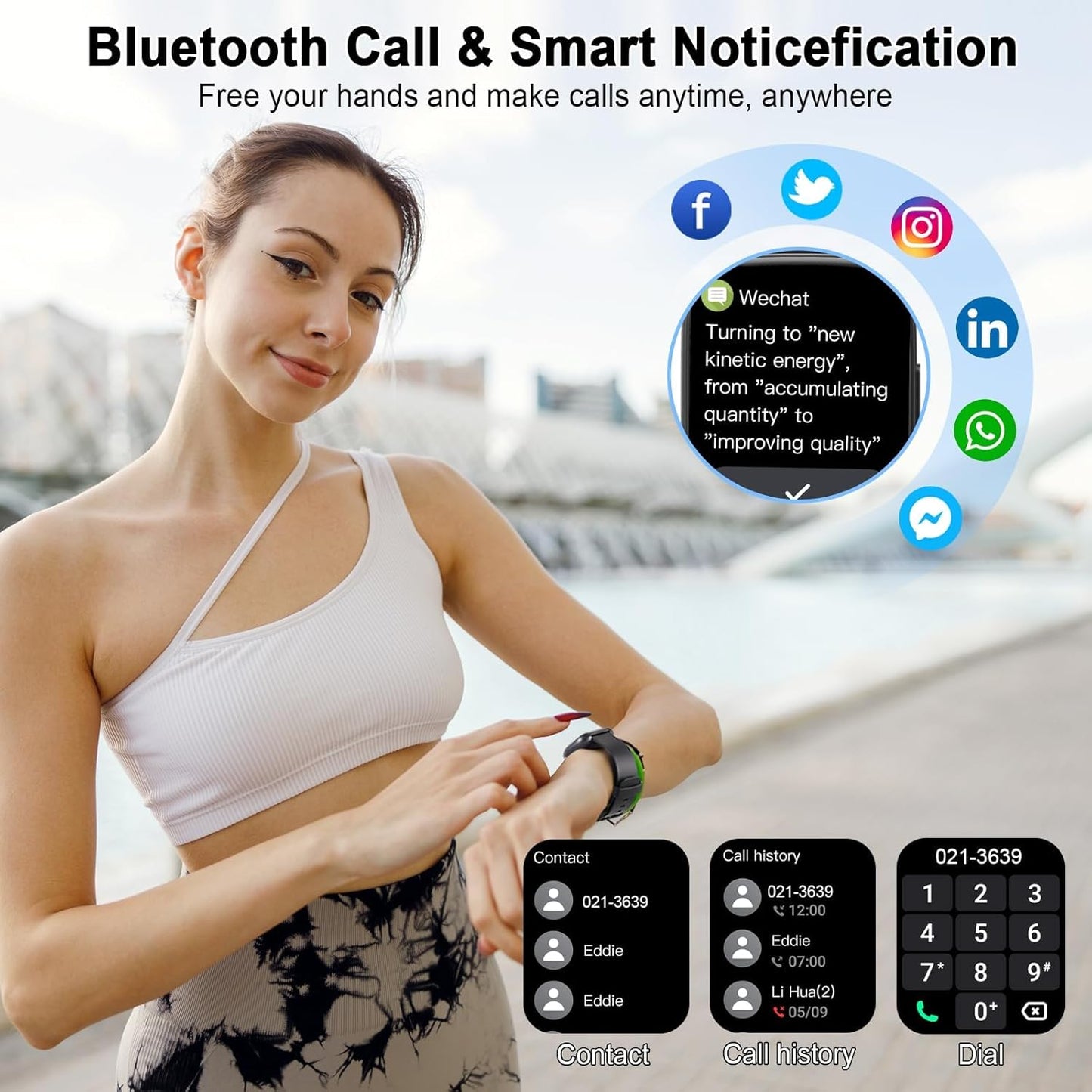 Cillso Smartwatch Herren Damen, 1,95"HD Touch Fitnessuhr mit Telefonfunktion,110+Sportmodi