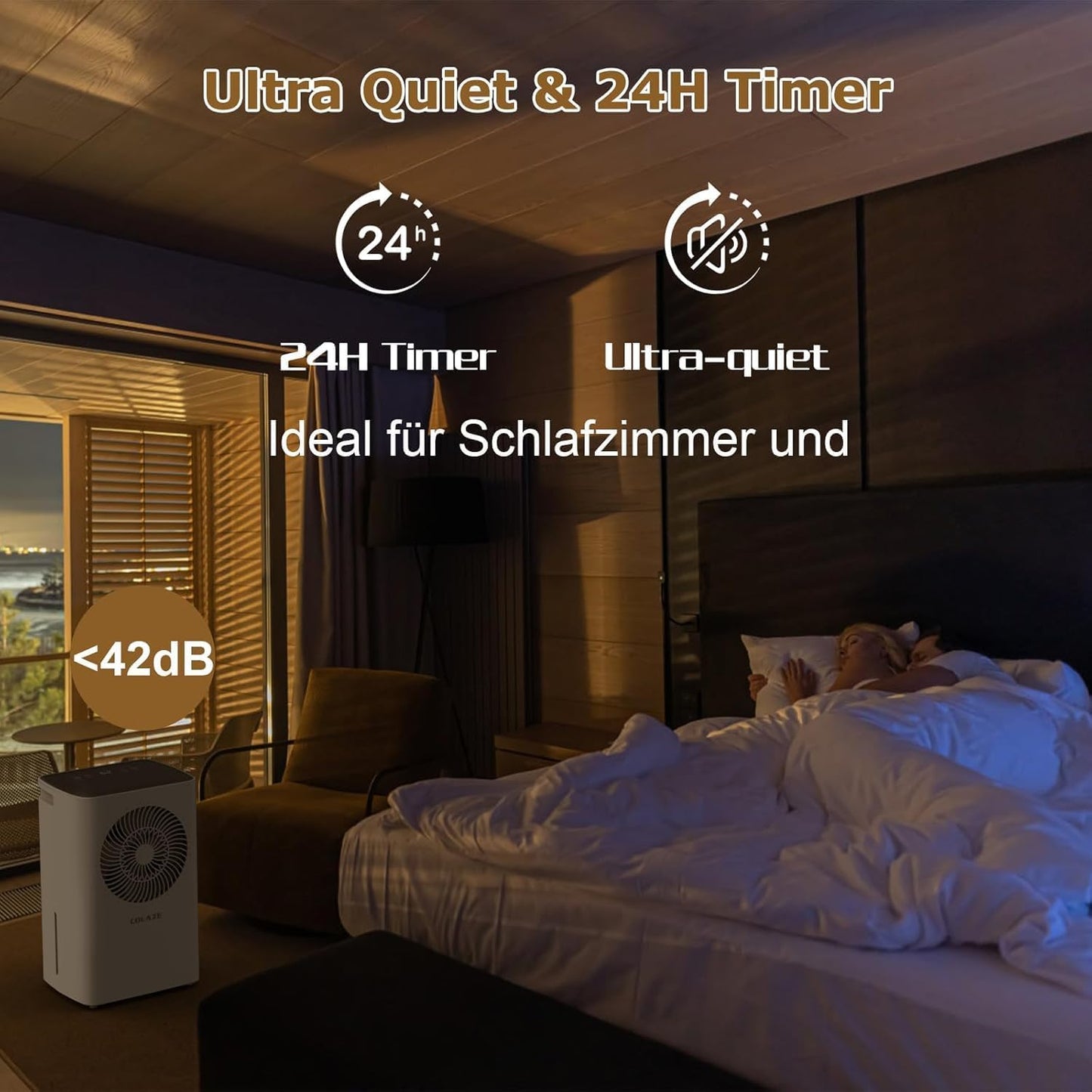 COLAZE Luftentfeuchter 12L/24h 30m² mit Automatischer Abtauung&Wasserfüllstand