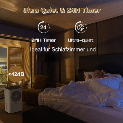 COLAZE Luftentfeuchter 12L/24h 30m² mit Automatischer Abtauung&Wasserfüllstand