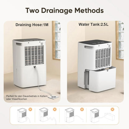COLAZE Luftentfeuchter 12L/24h 30m² mit Automatischer Abtauung&Wasserfüllstand