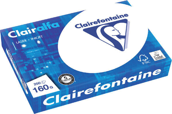 Clairefontaine Papier Drucker Multifonction A4 Clairalfa 2618 1000 Blatt gesamt, 160g/qm