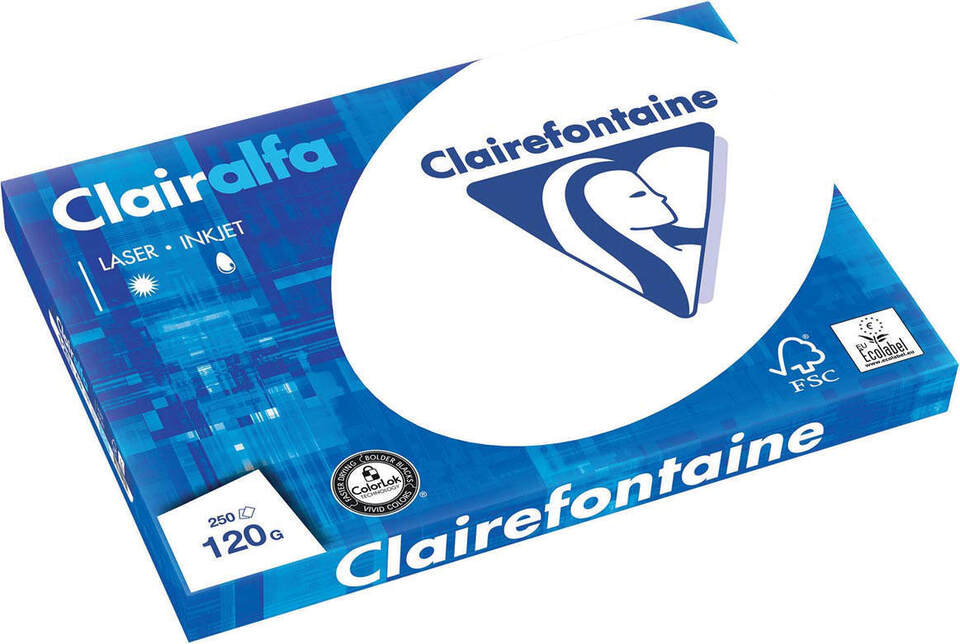 1250 X Clairefontaine Kopierpapier Clairalfa DIN A3 1200 g/qm 1250 Blatt