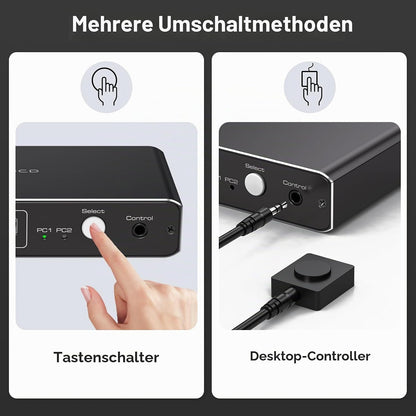 CMSTEDCD HDMI KVM Switch 2 PC 1 Monitore 4K@60Hz USB C KVM Switch