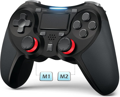 Visenovo Kabelloser PS4-Controller Dualshock mit LED-Licht  Für PS4/Pro/Slim  (Schwarz)