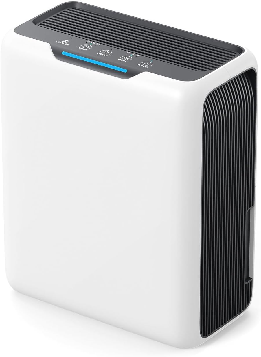 Luftentfeuchter, 3000 ml  20 m², 30 dB Schlafmodus, 6-24H Timer, Automatische Abtauung, 1.3 kWh