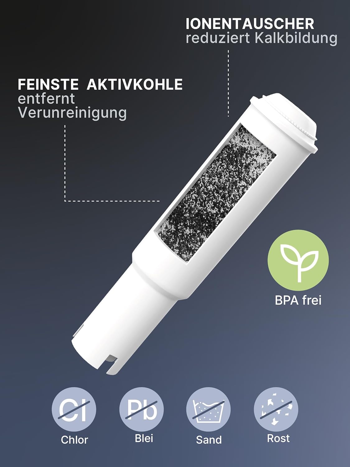 Filtre à eau Comedes compatible avec le système Jura Claris White (filtre n° 68739, 60209 et 62911, adapté aux machines à café des séries Impressa et Nespresso ; 4 pièces)
