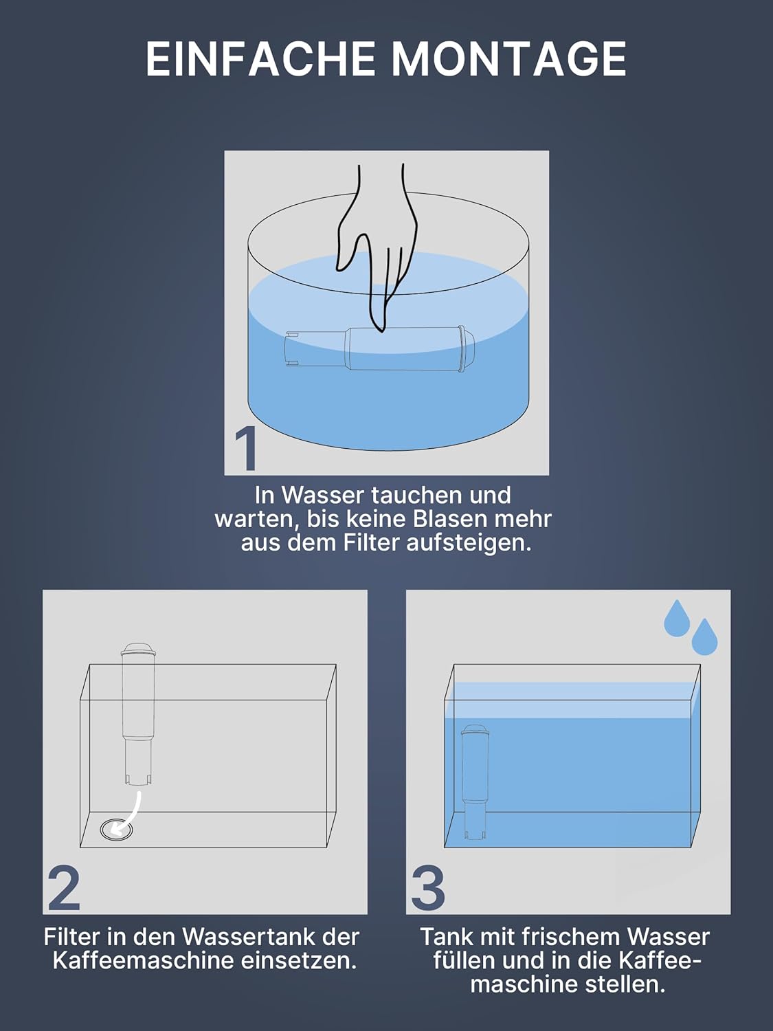 Filtre à eau Comedes compatible avec le système Jura Claris White (filtre n° 68739, 60209 et 62911, adapté aux machines à café des séries Impressa et Nespresso ; 4 pièces)