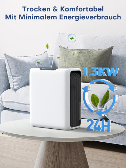 Luftentfeuchter, 3000 ml  20 m², 30 dB Schlafmodus, 6-24H Timer, Automatische Abtauung, 1.3 kWh