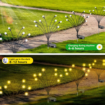 2 x CORATED Wasserdichte Solar-Gartenleuchten für den Außenbereich, warmweiße, (4 Stück in 2er Pack)