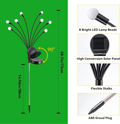 2 x CORATED Wasserdichte Solar-Gartenleuchten für den Außenbereich, warmweiße, (4 Stück in 2er Pack)