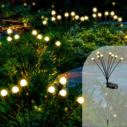 2 x CORATED Wasserdichte Solar-Gartenleuchten für den Außenbereich, warmweiße, (4 Stück in 2er Pack)