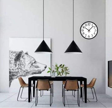 Coslife Wanduhr, 30,5 cm, große Zahlen, geräuschlos, Quarz, (schwarz, weiß)