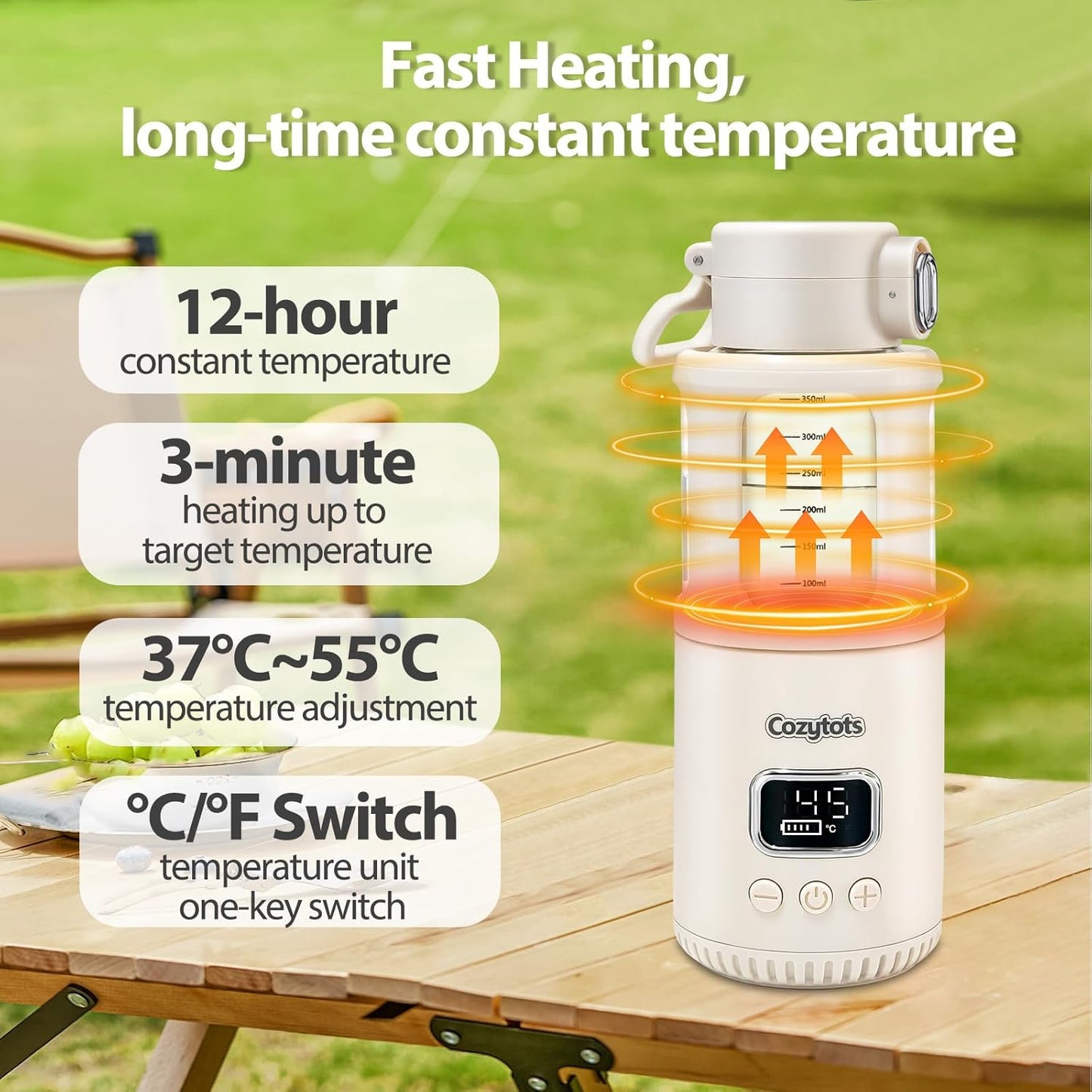 Cozytots Baby Flaschenwärmer 350ml  Bottle Warmer Tragbarer