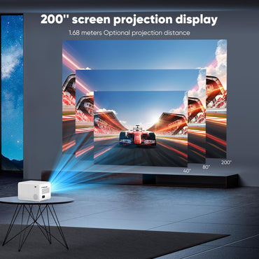 Projecteur CROSEAU, Projecteur Bluetooth 1080P natif, Connexion sans fil Bluetooth 5.1, Projecteur de cinéma extérieur 10 000 L, Compatible iOS/Android/HDMI/PC/TV Stick