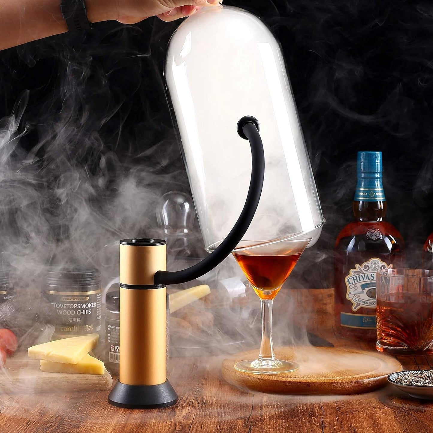 CreativeChef Räucherpistole zum Kochen, Cocktail-Räucher pour Lebensmittelräucher, altmodisches Getränk,