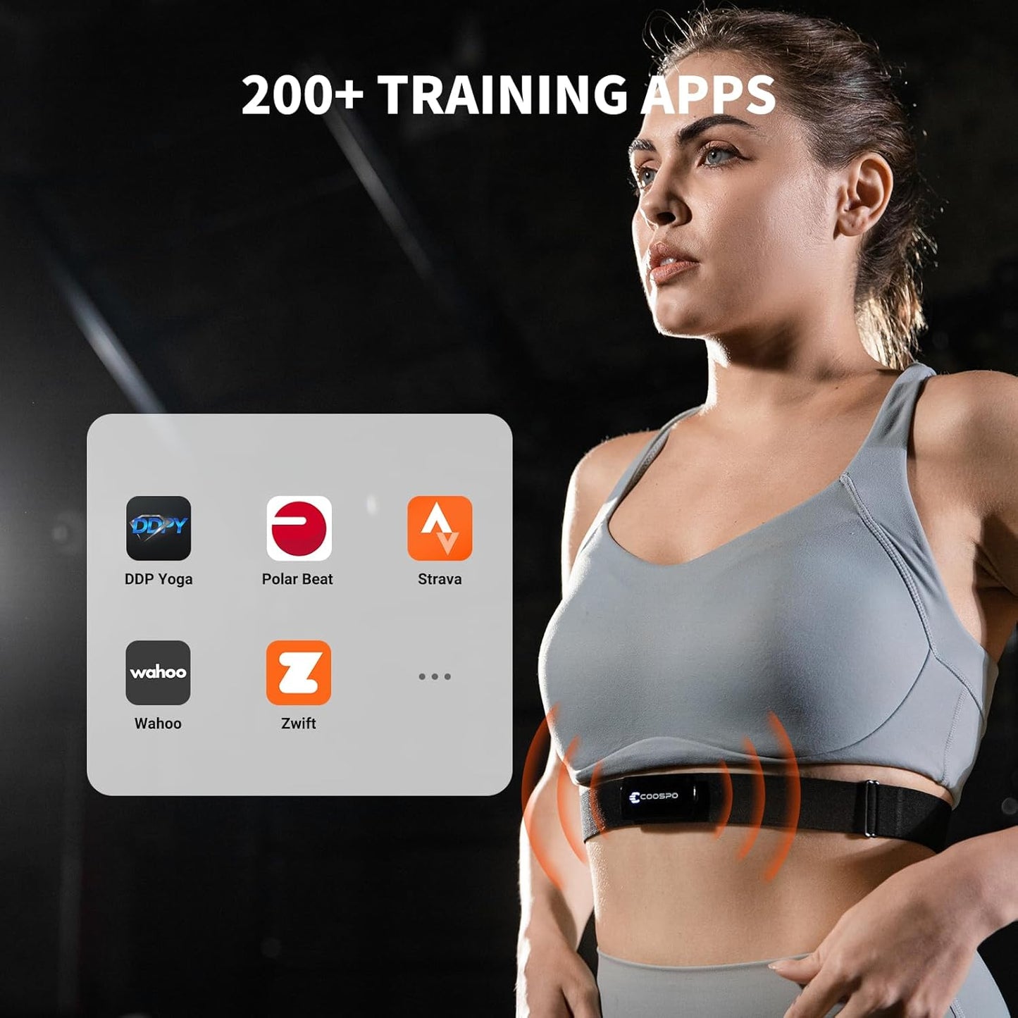 COOSPO Herzfrequenzmesser Brustgurt H9Z, HRM Bluetooth 5.0 ANT+, Herzfrequenzmesser, Brustsensor mit wiederaufladbarem Akku