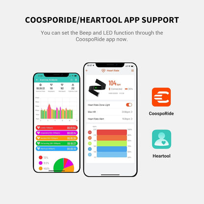COOSPO Herzfrequenzmesser Brustgurt H9Z, HRM Bluetooth 5.0 ANT+, Herzfrequenzmesser, Brustsensor mit wiederaufladbarem Akku