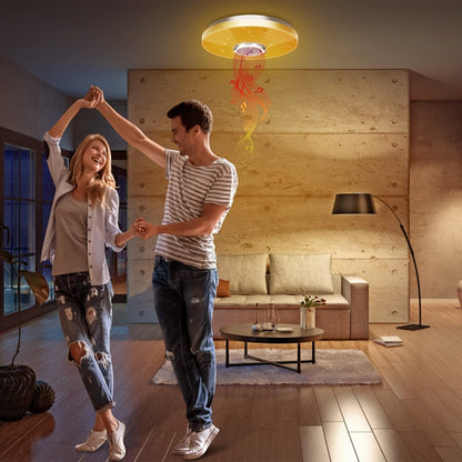 CGSGDK 36W Dimmbare LED Deckenleuchte mit Fernbedienung und Bluetooth Lautsprecher