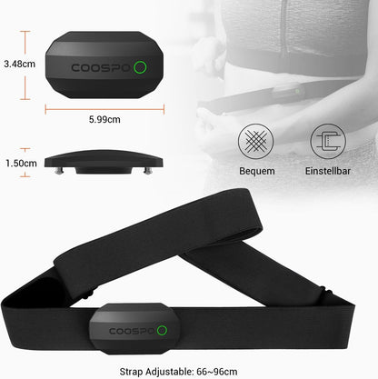COOSPO H808S Brustgurt Pulsmesser ANT+/Bluetooth Herzfrequenzmesser Sensor