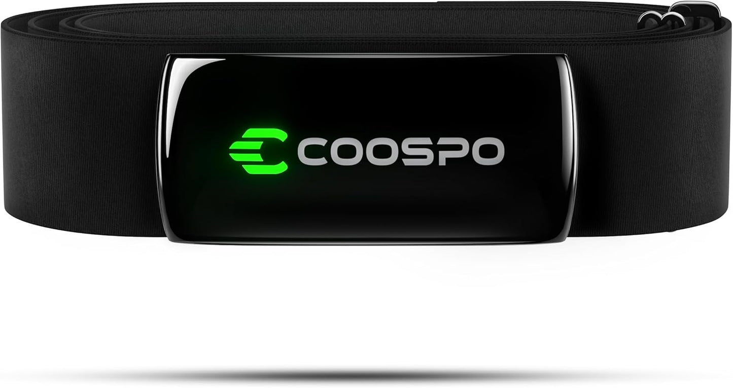 COOSPO Herzfrequenzmesser Brustgurt H9Z, HRM Bluetooth 5.0 ANT+, Herzfrequenzmesser, Brustsensor mit wiederaufladbarem Akku