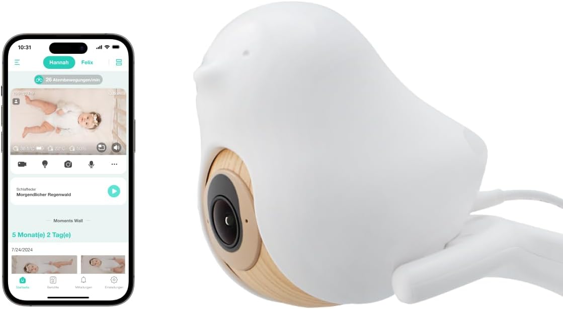 CuboAi Smart Baby Monitor 3,  2,5K QHD WLAN-Babykamera mit Nachtsicht & App,