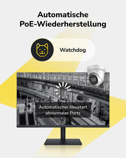 Cudy FS1010P 8 Port PoE+ Switch Mit 2 Uplink Ports, 120W, Erweitern/VLAN Modus, 802.3af/at, Fanless, Plug and Play