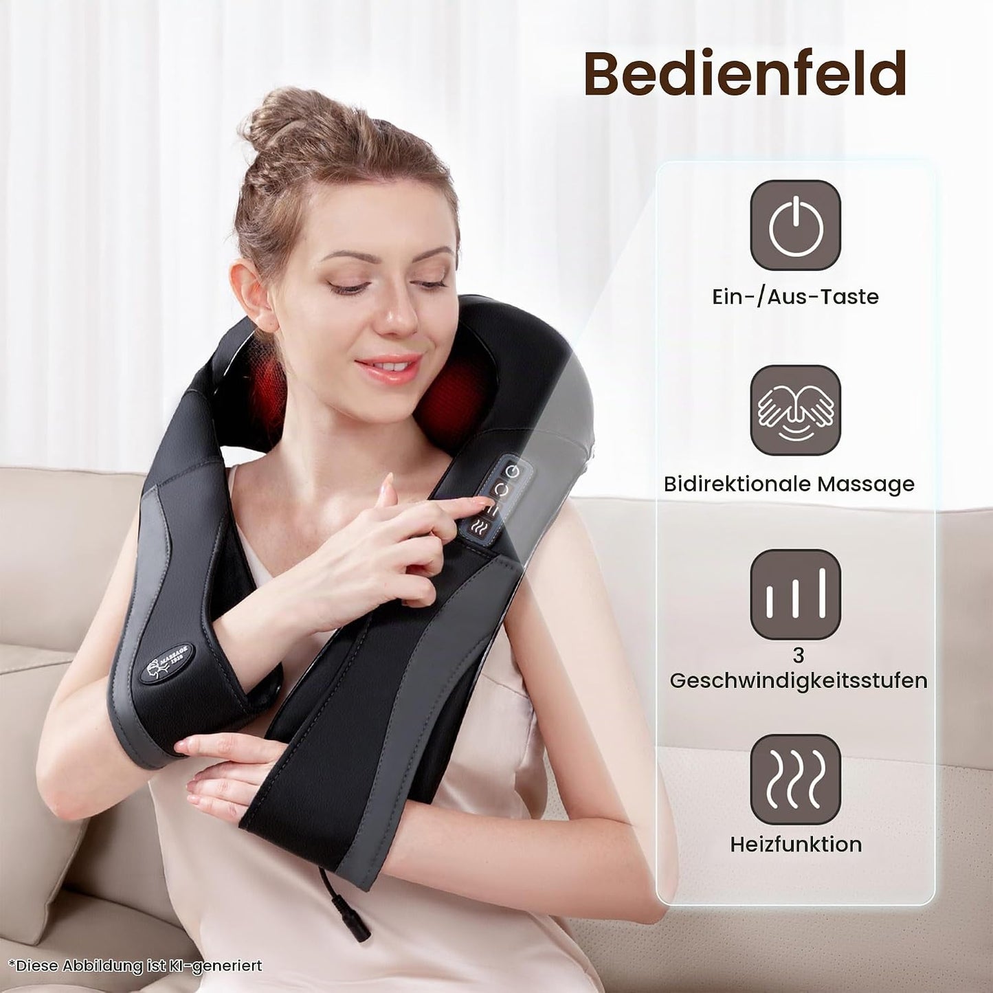 Nackenmassagegerät Schulter mit Wärme, Elektrisches mit 3D-Rotation Massage