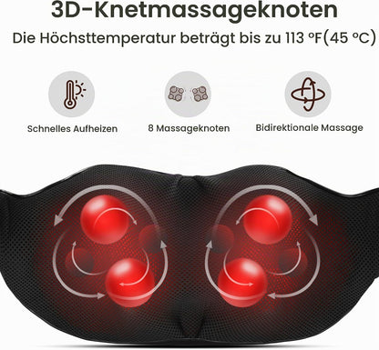 Nackenmassagegerät Schulter mit Wärme, Elektrisches mit 3D-Rotation Massage