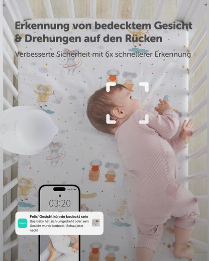 CuboAi Smart Baby Monitor 3,  2,5K QHD WLAN-Babykamera mit Nachtsicht & App,
